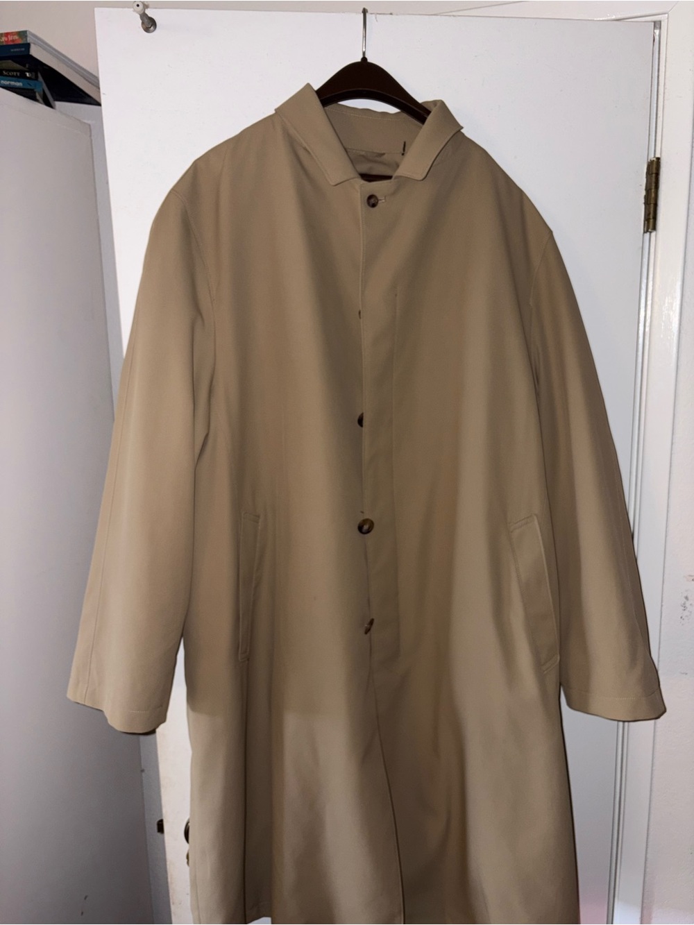 Barney's New York  Tan Men's Overcoat Trench Quilted Removable Liner Size 42R